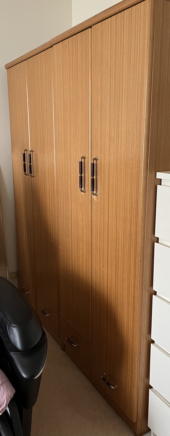 Two Large Wooden Wardrobe with Drawers