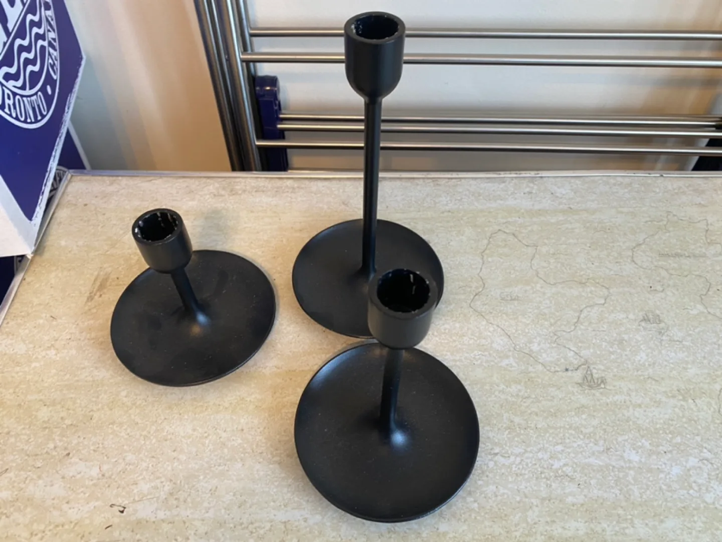 Set of 3 Black Candle Holders thumbnail