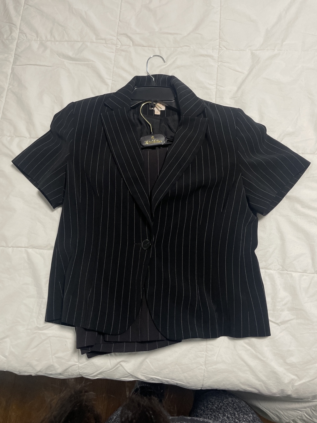 Black and White Striped Suit
