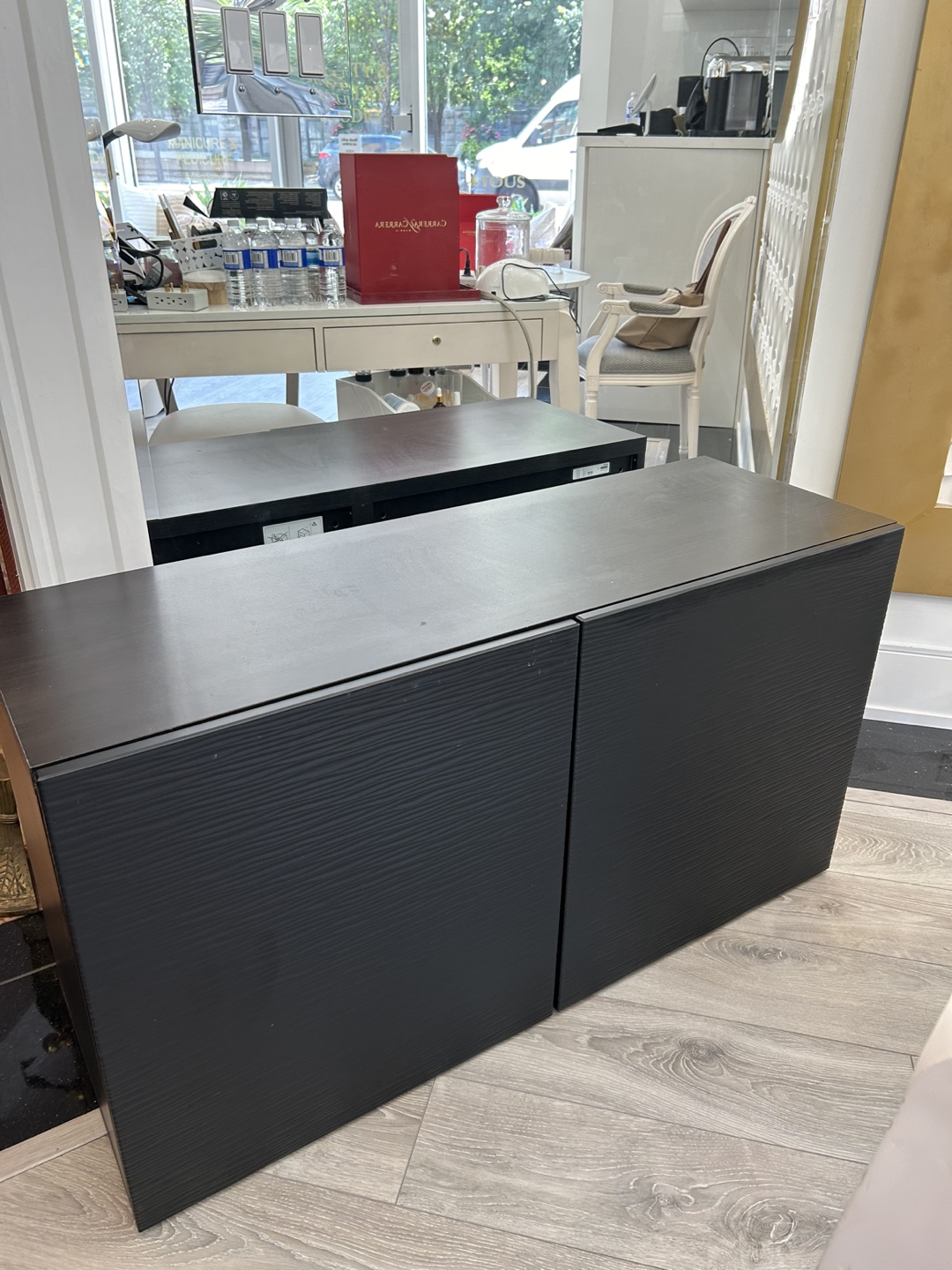 Ikea Black Cabinet with 2 doors and 4 shelves