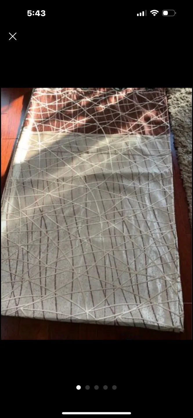 Brown and Beige Curtain Panel image indicator(2)