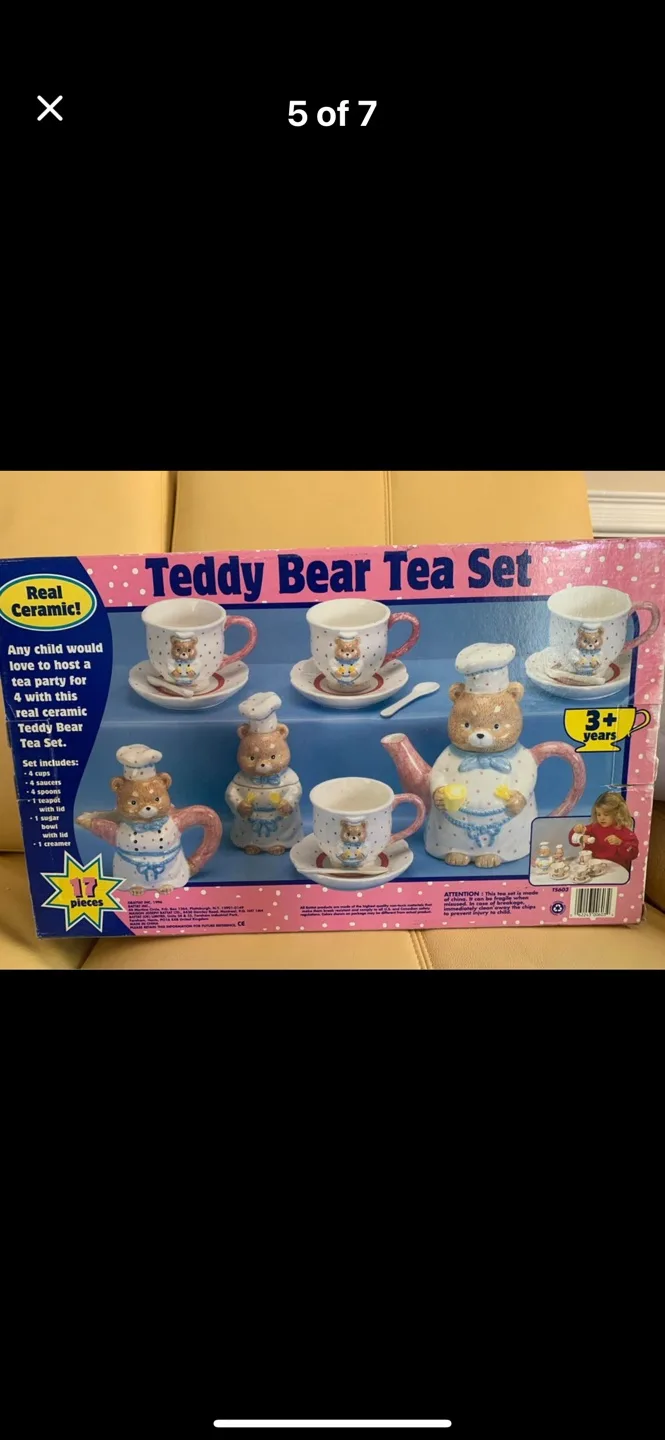 Vintage Teddy Bear Tea Set 17 Piece image indicator(2)
