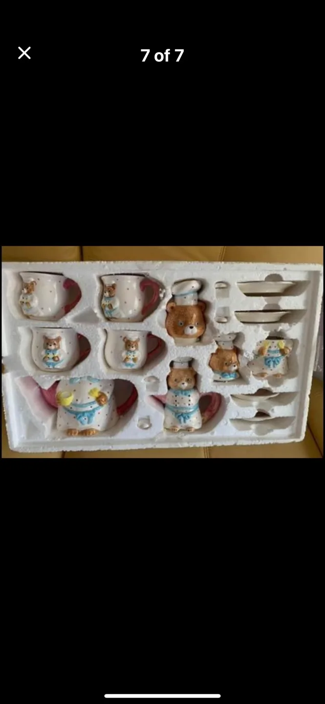 Vintage Teddy Bear Tea Set 17 Piece image indicator(3)