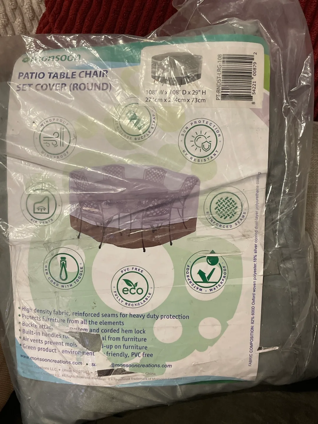 New Patio Table and Chair Set Cover - Round 108”x108” image indicator(3)