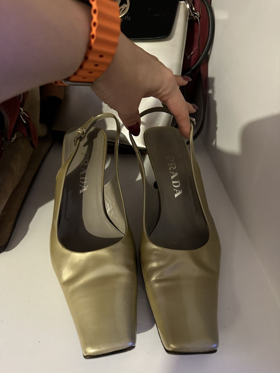 Prada Gold Slingbacks - photo 2