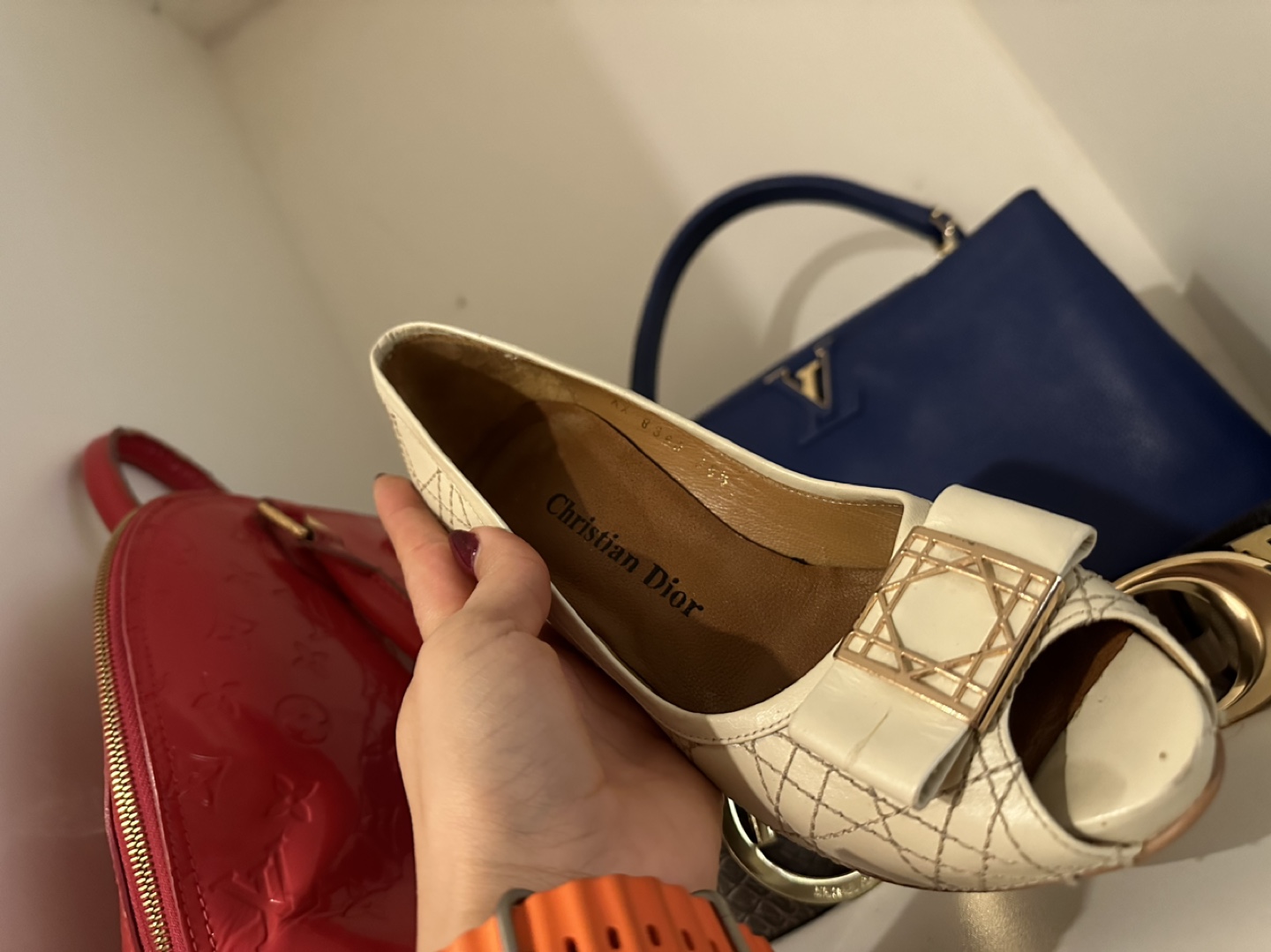 Christian Dior White Peep Toe Heels - photo 2