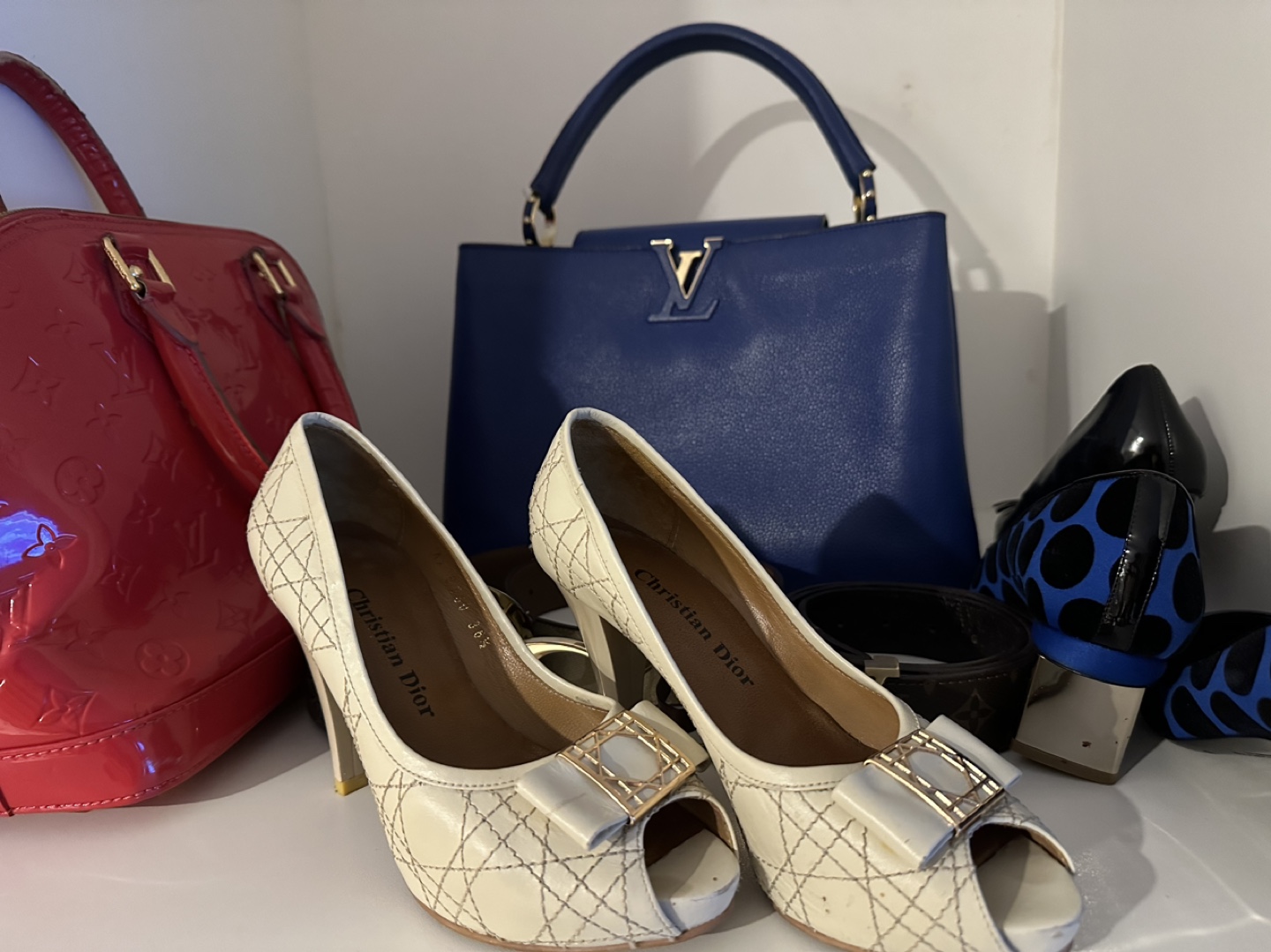 Christian Dior White Peep Toe Heels - photo 3