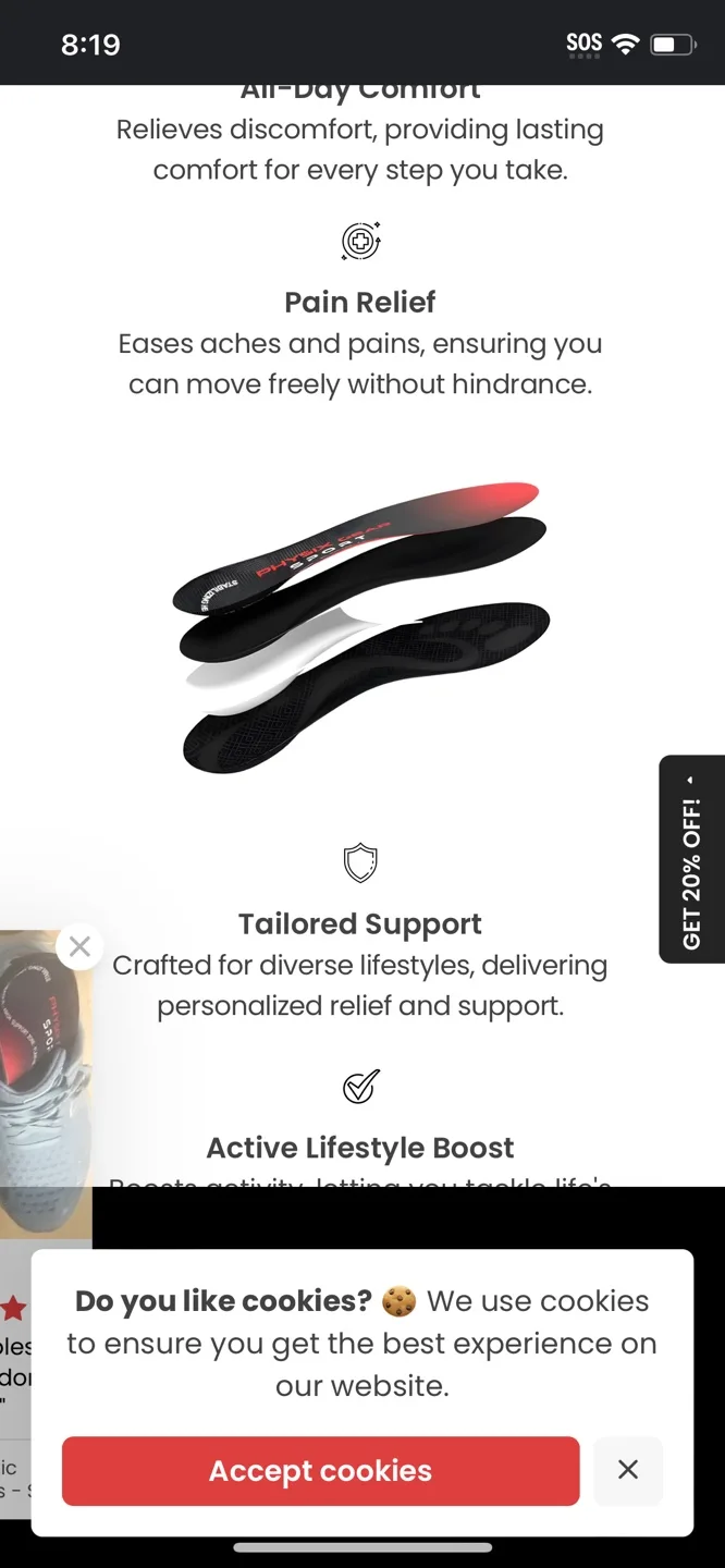 Physix Gear Sport Full Length Orthotic Insoles image indicator(2)