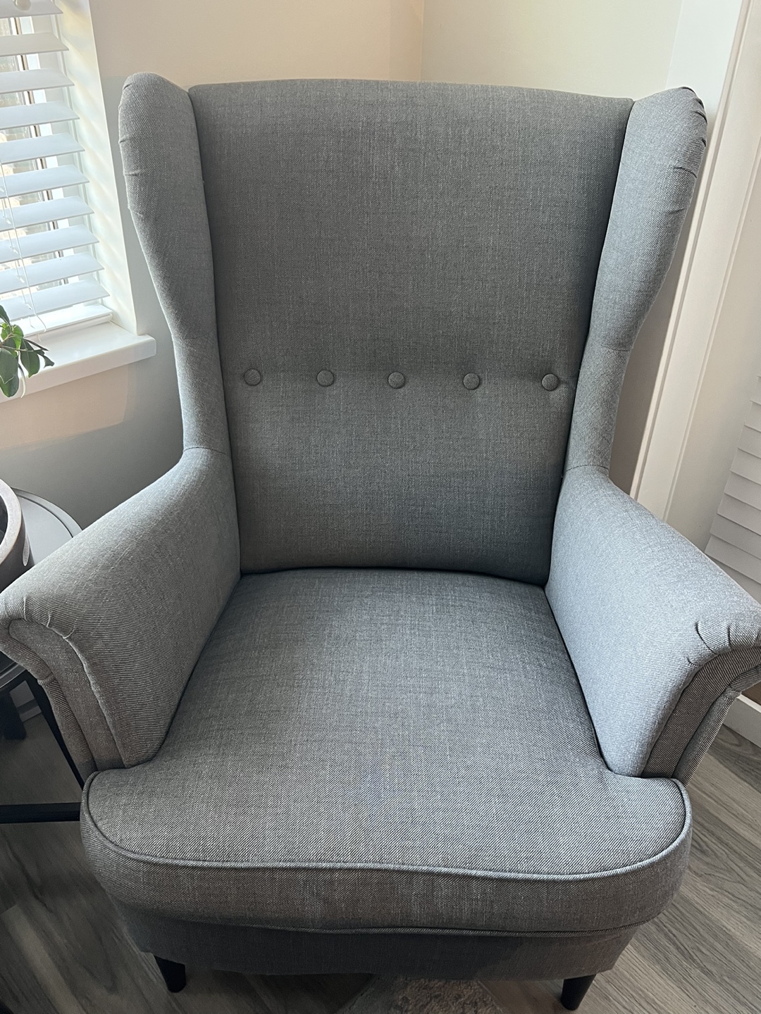 IKEA STRANDMON Armchair and Footstool, Dark Gray - photo 2