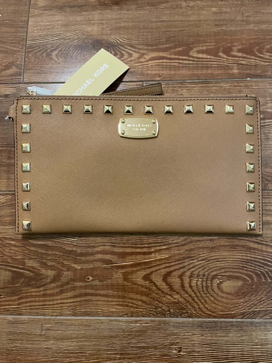 Michael kors studded clutch sale