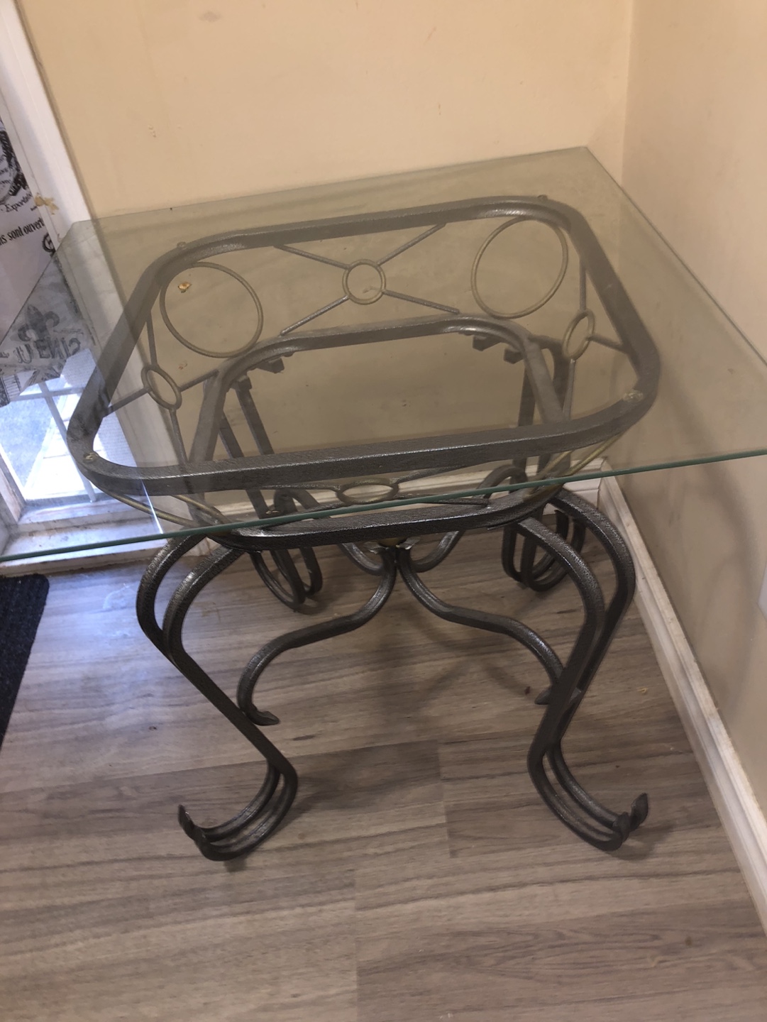 Glass Top Accent Table