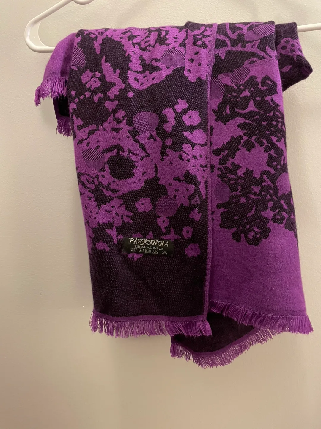 Purple Floral Pashmina Scarf thumbnail