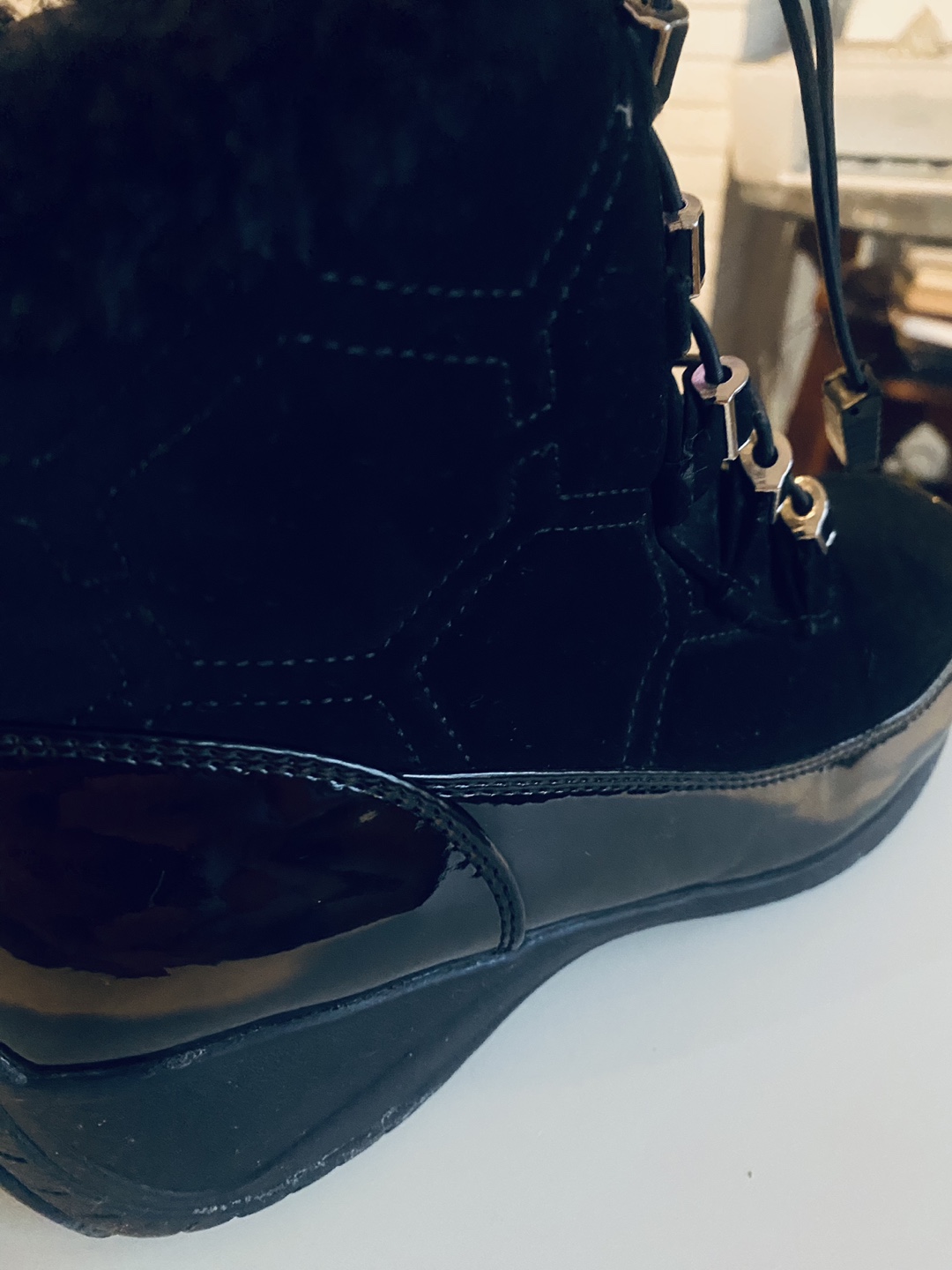 Black Faux Fur Winter Boots - photo 3