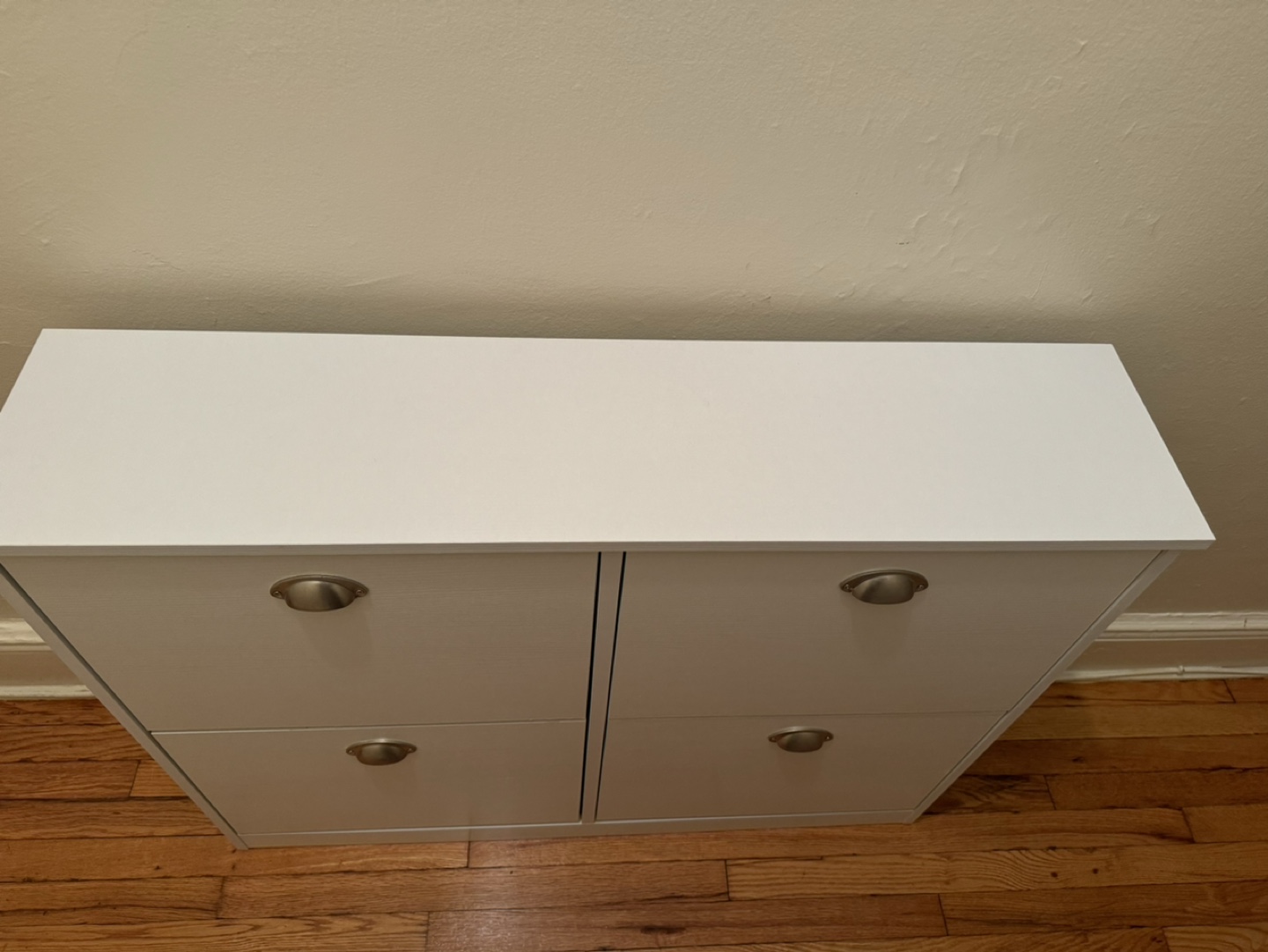 White 4-Tier Shoe Cabinet with Doors - photo 2
