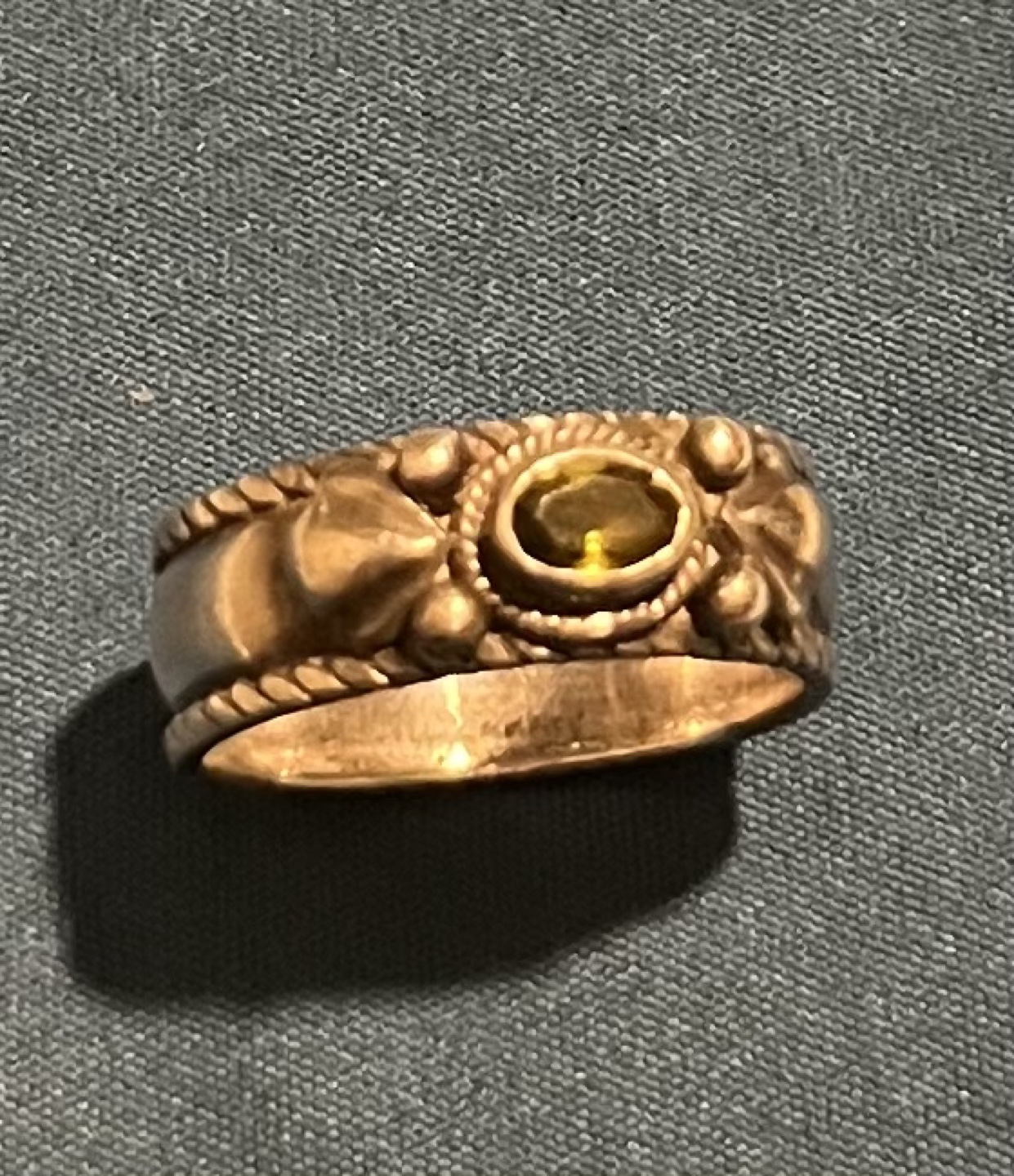 Sterling Silver Ring with peridot stone center.