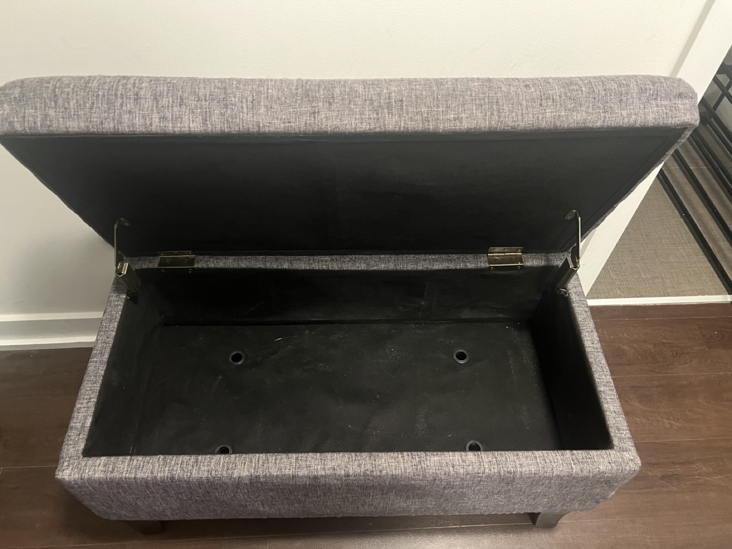 Grey Storage Ottoman Bench - photo 3
