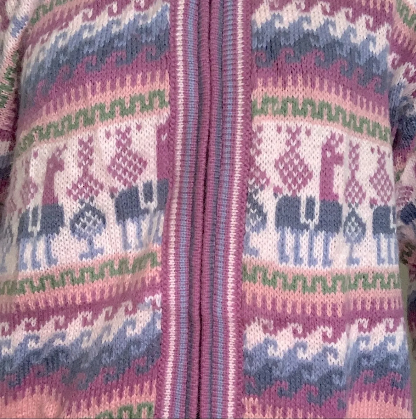 Fair trade 100% Alpaca Wool Hand Knit zip sweater cardigan image indicator(6)