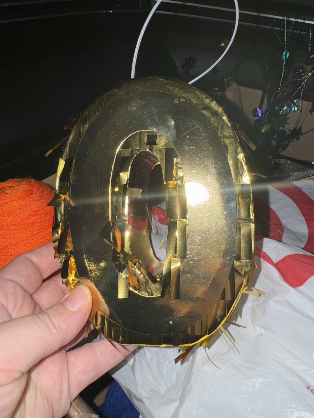 Gold Number 0 Piñata