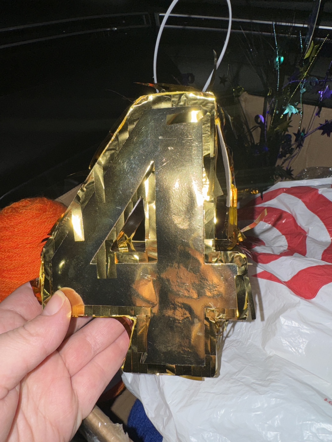 Gold Number 4 Piñata