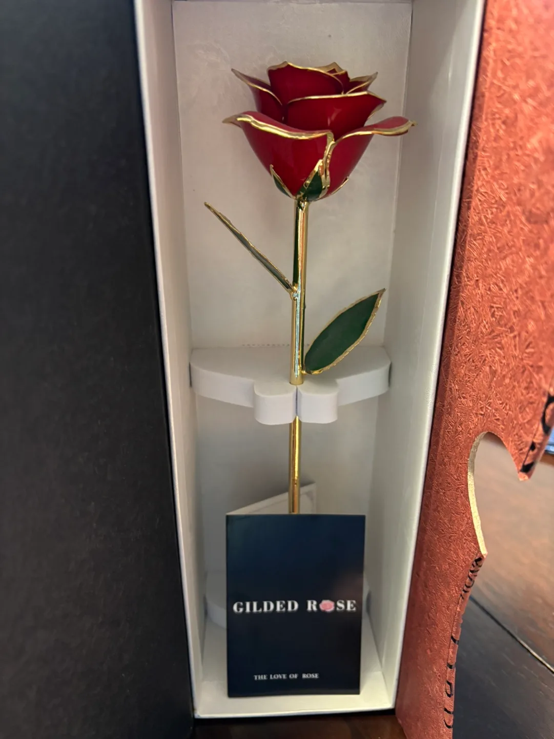 Beautiful Gilded Rose in Box “The Love Rose” thumbnail