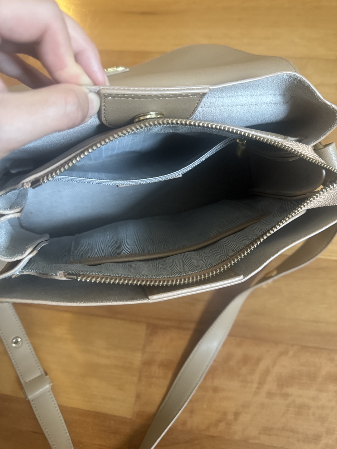 Leather Beige Shoulder Bag - photo 3