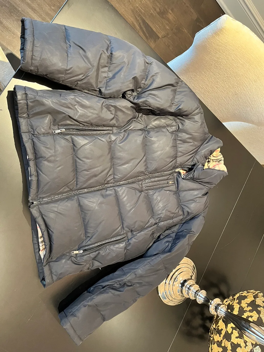 Burberry Blue Puffer Jacket thumbnail