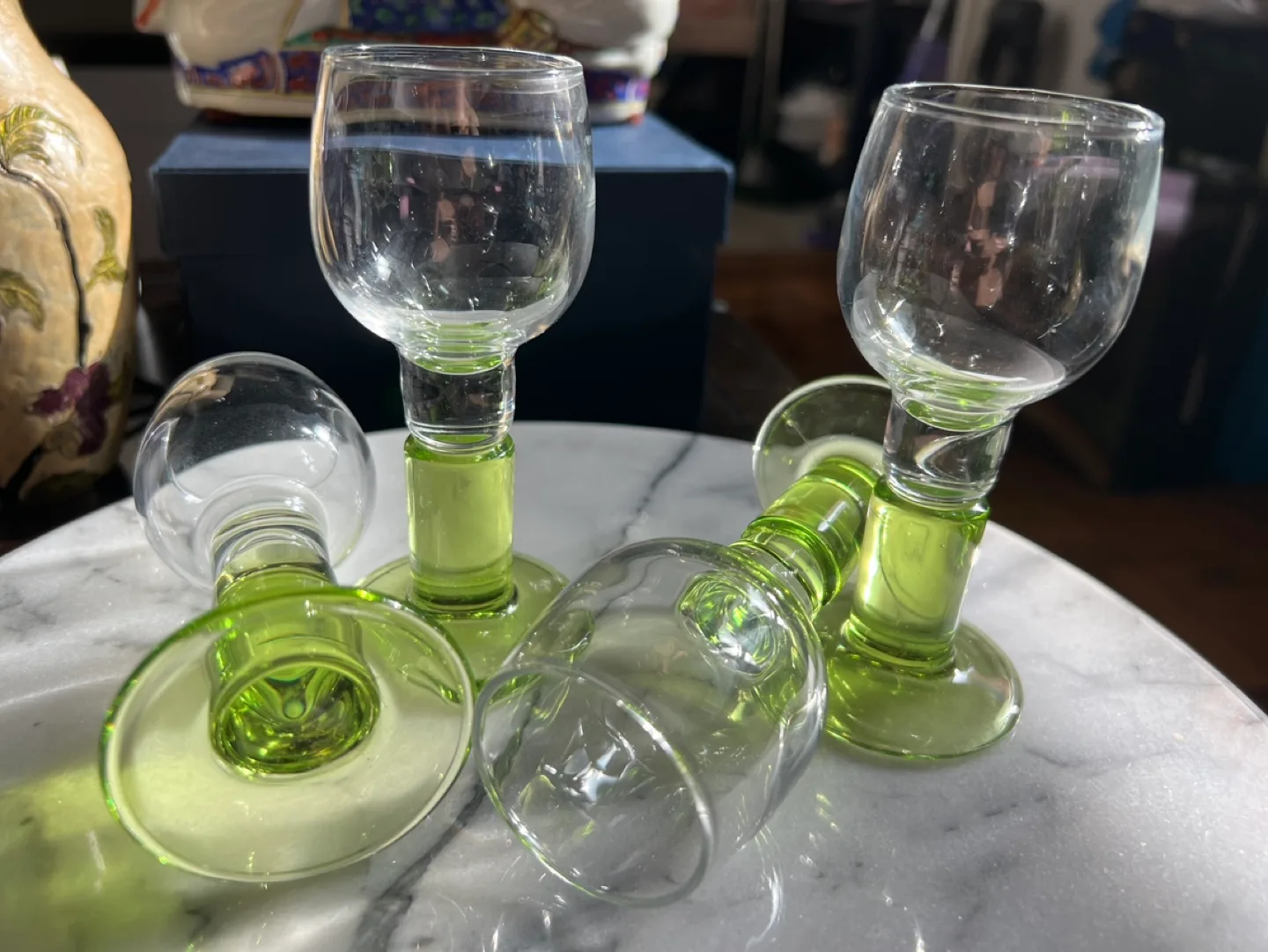 Set of 4  cordial / shot Glasses from Italy image indicator(2)