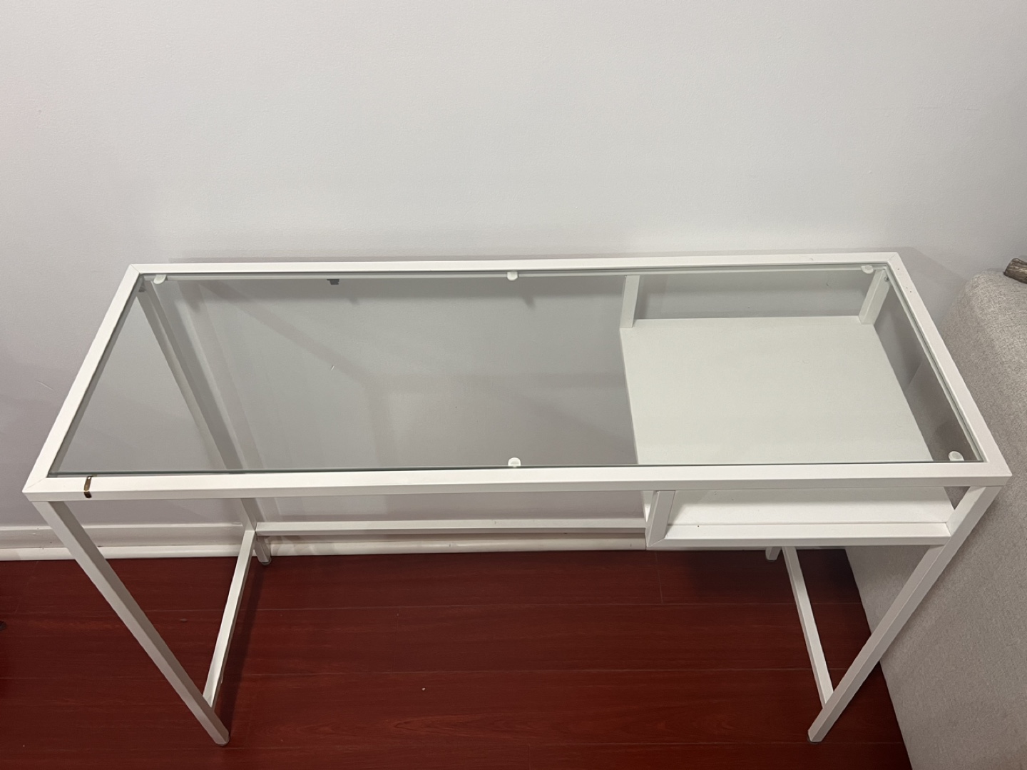 IKEA White/Glass  Laptop Table  (READ DESCRIPTION!)