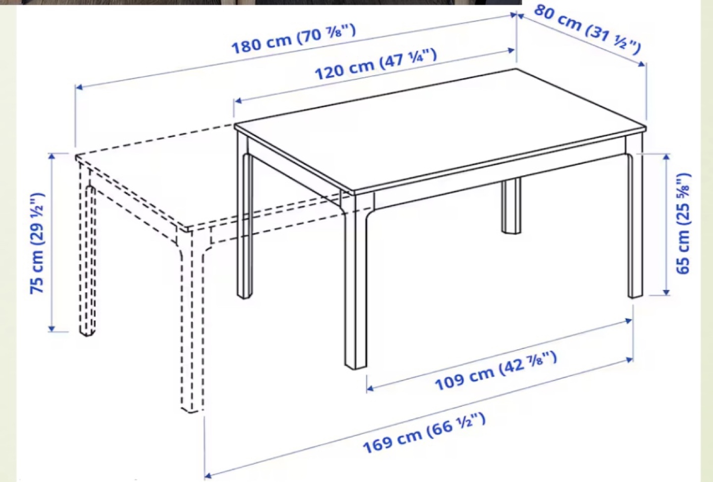 Extendable table dark brown and 4 chairs - photo 3