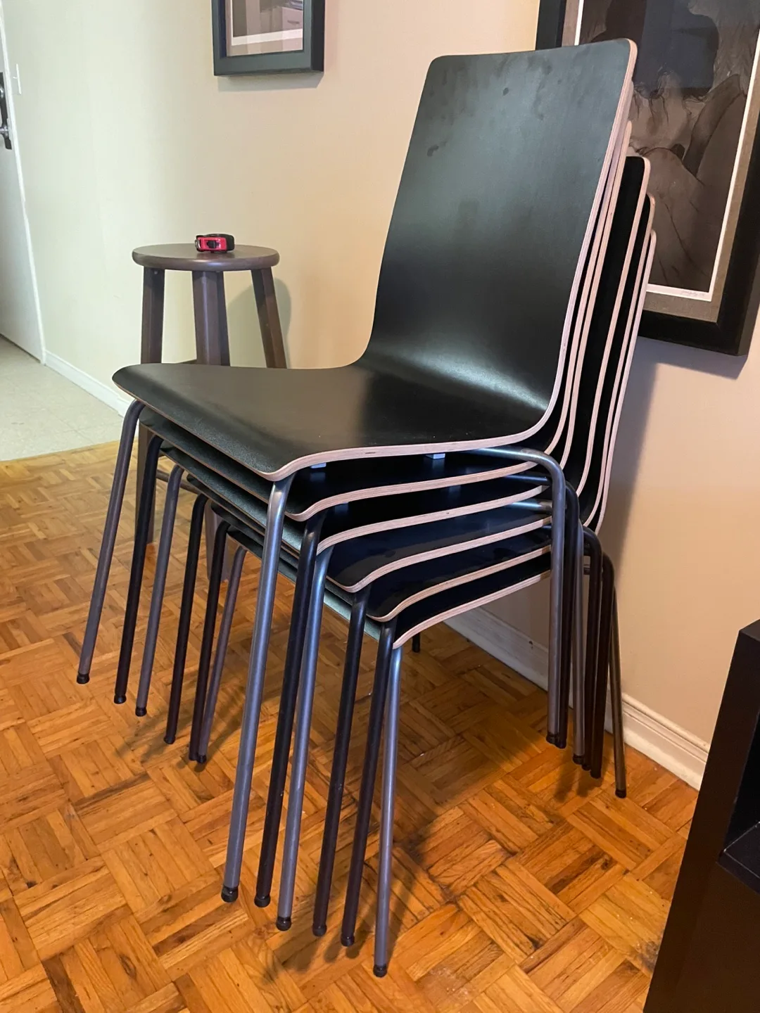 Set of 6 Black Dining Chairs thumbnail