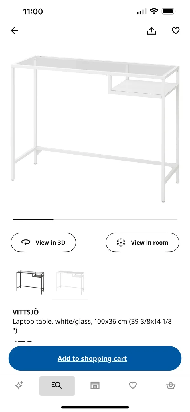 IKEA White/Glass  Laptop Table  (READ DESCRIPTION!) image indicator(4)