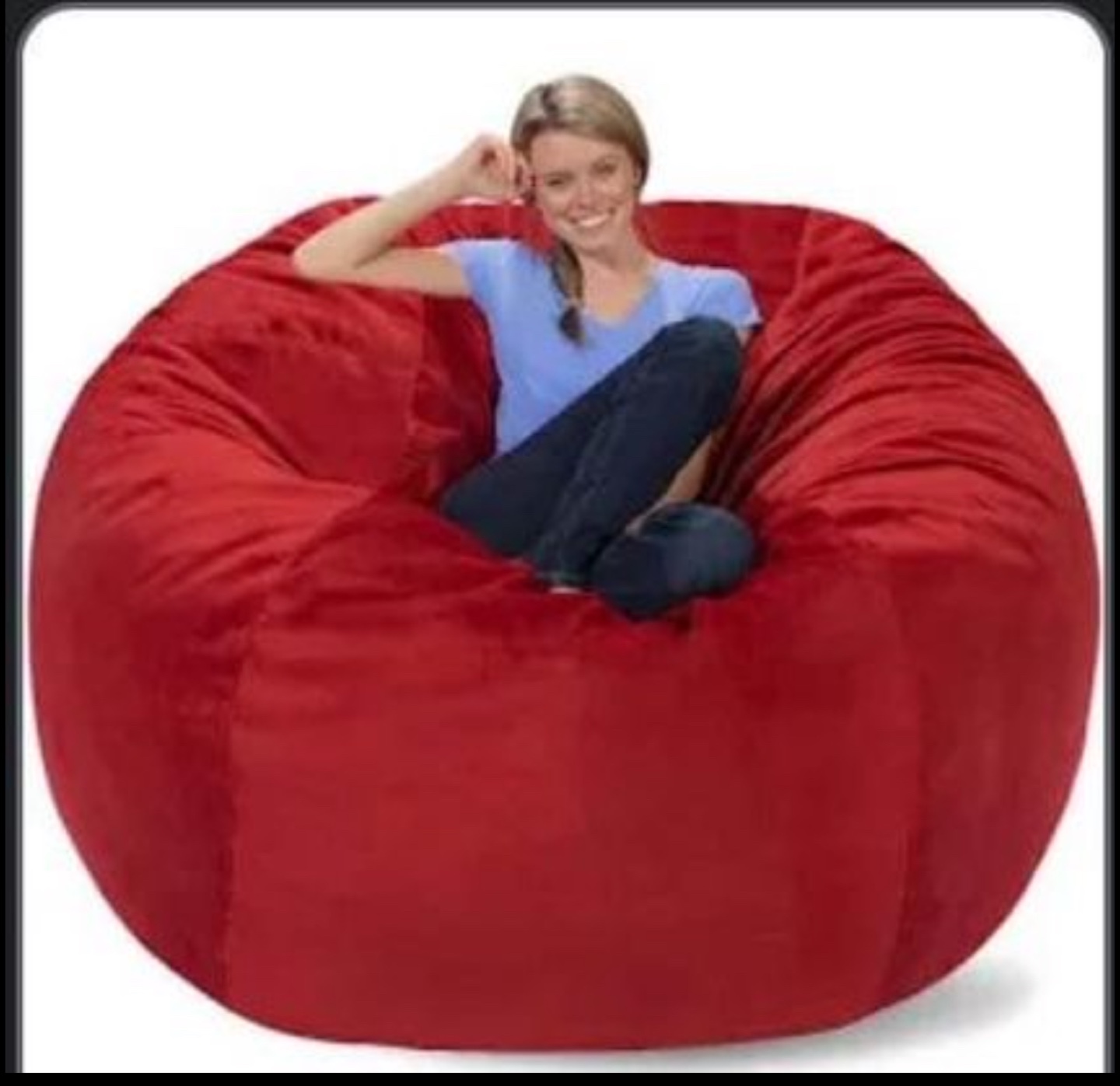 Giant Red Bean Bag Chair - photo 5