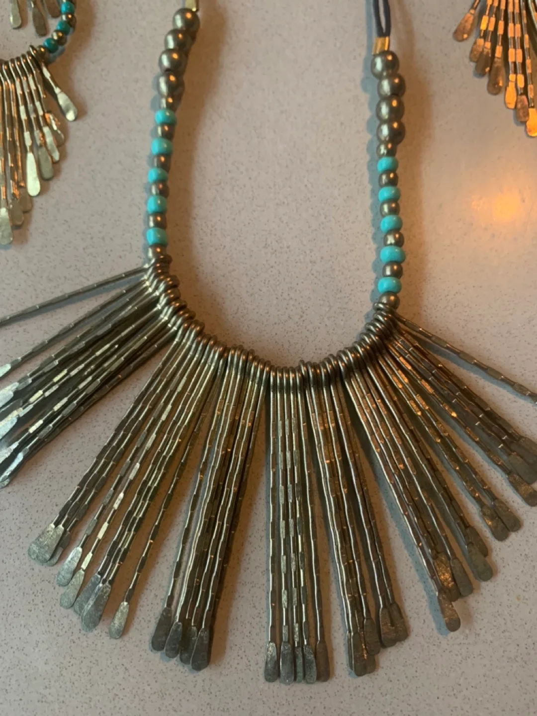 Brand new Boho Gold Necklace and Earrings Set image indicator(2)