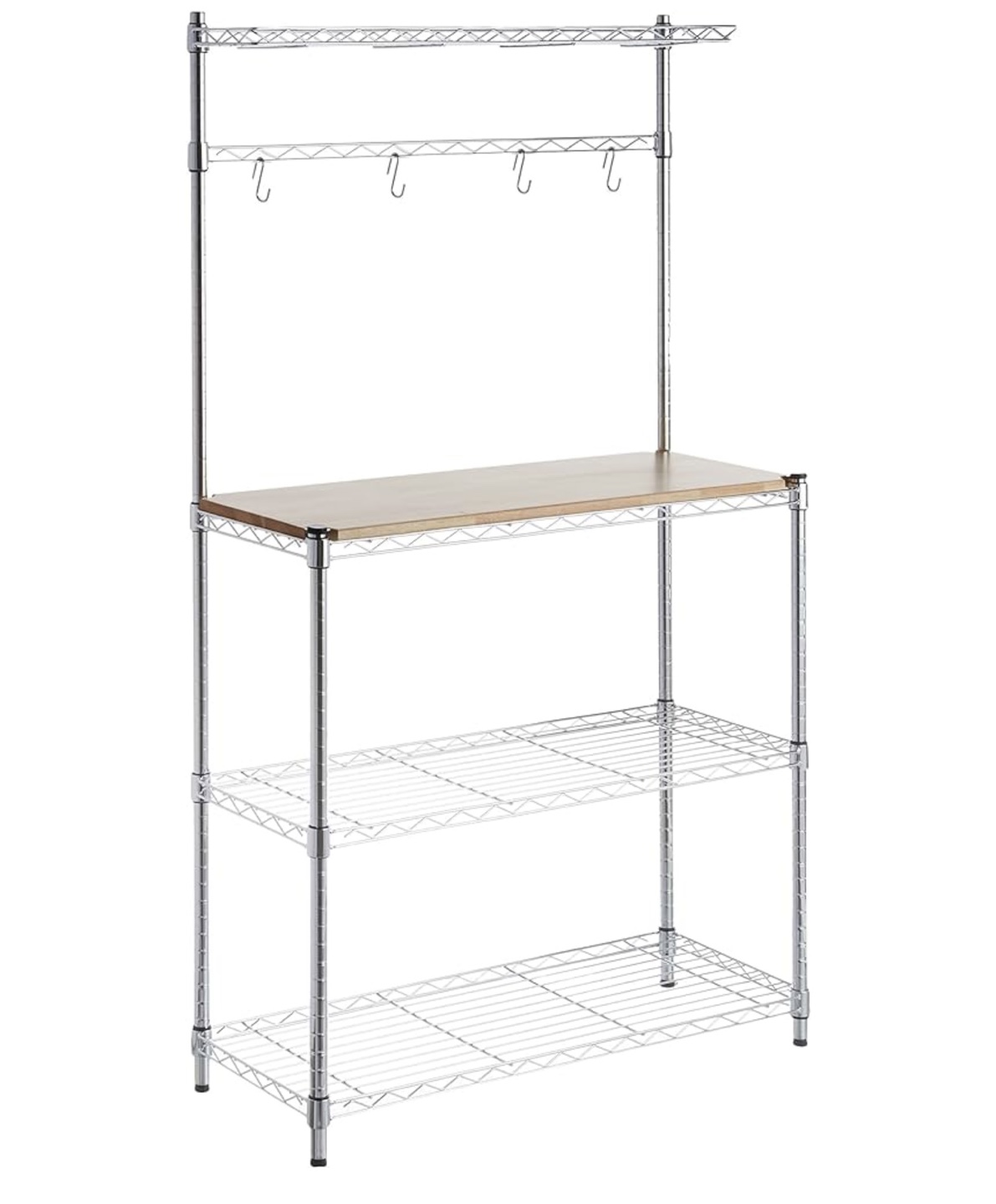 Chrome Kitchen Baker's Rack with Wood Top - photo 2