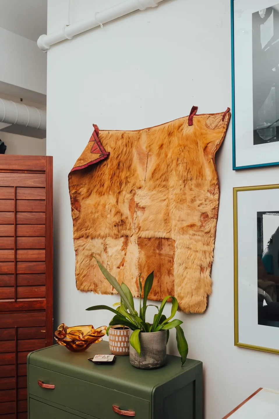 Vintage Fur Patchwork Hide Wall Hanging image indicator(2)