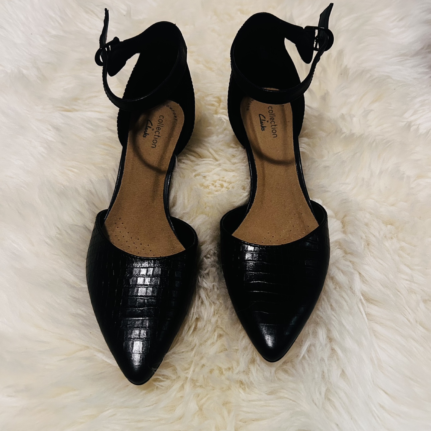 Clarks Black Ankle Strap Heels