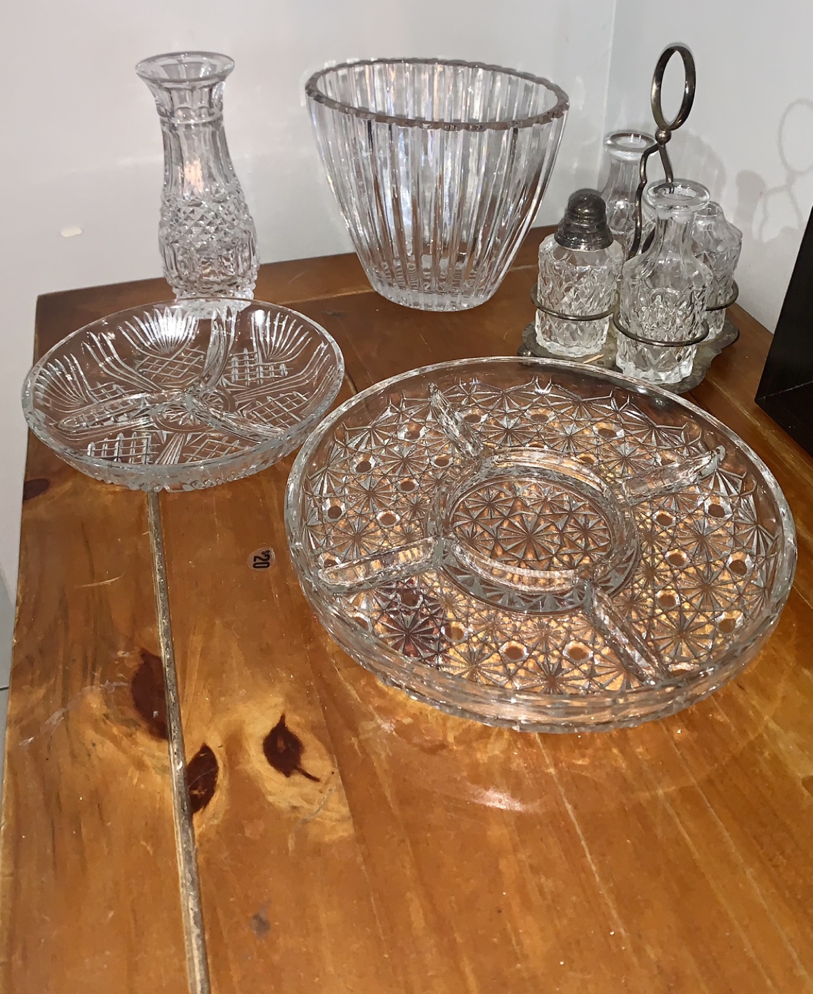 Vintage Cut Glass Serving Dishes
