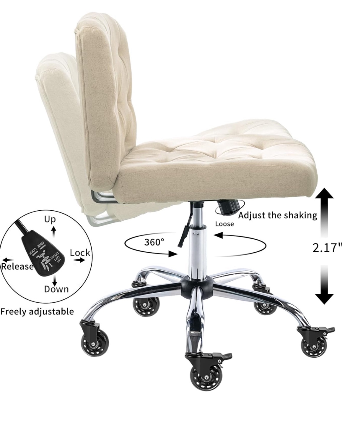 Office Chair with Wheels and Adjustable Height - photo 4