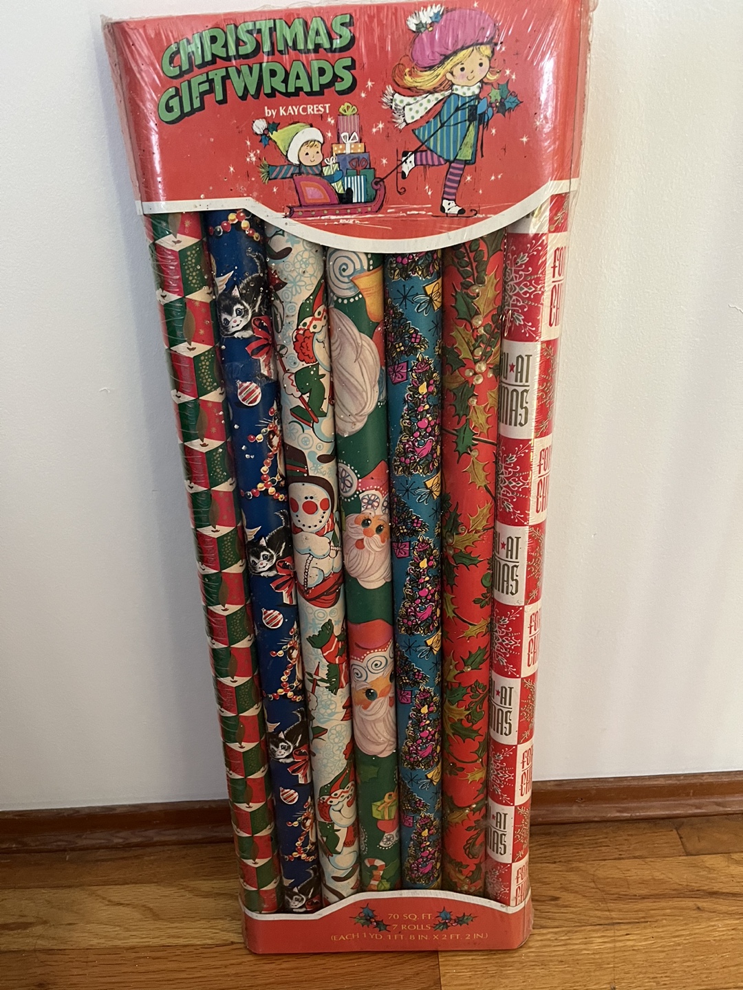 Vintage Christmas Wrapping Paper Rolls