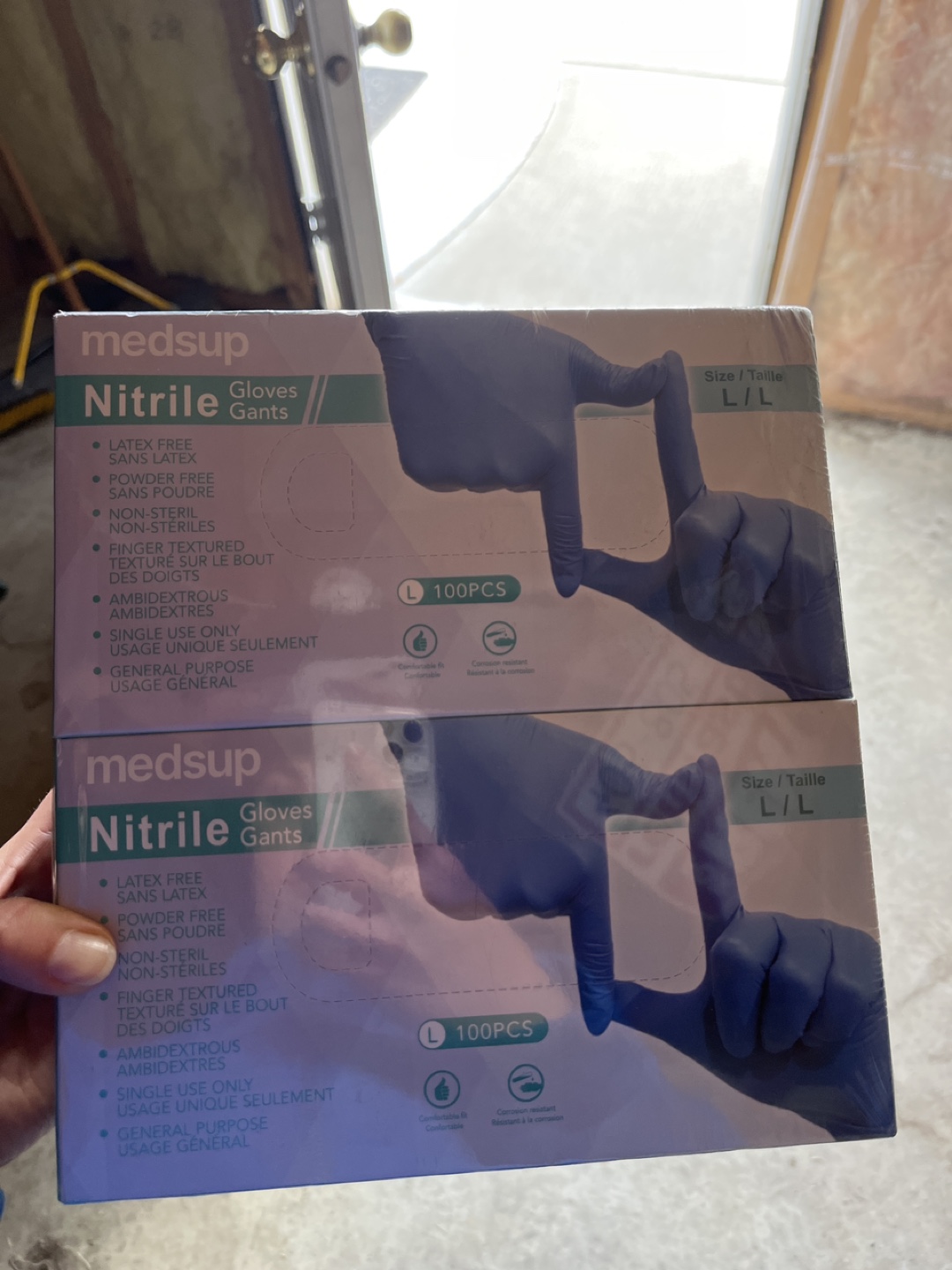 MedSup Nitrile Gloves Size L/L 100 Pack (2 Packs)