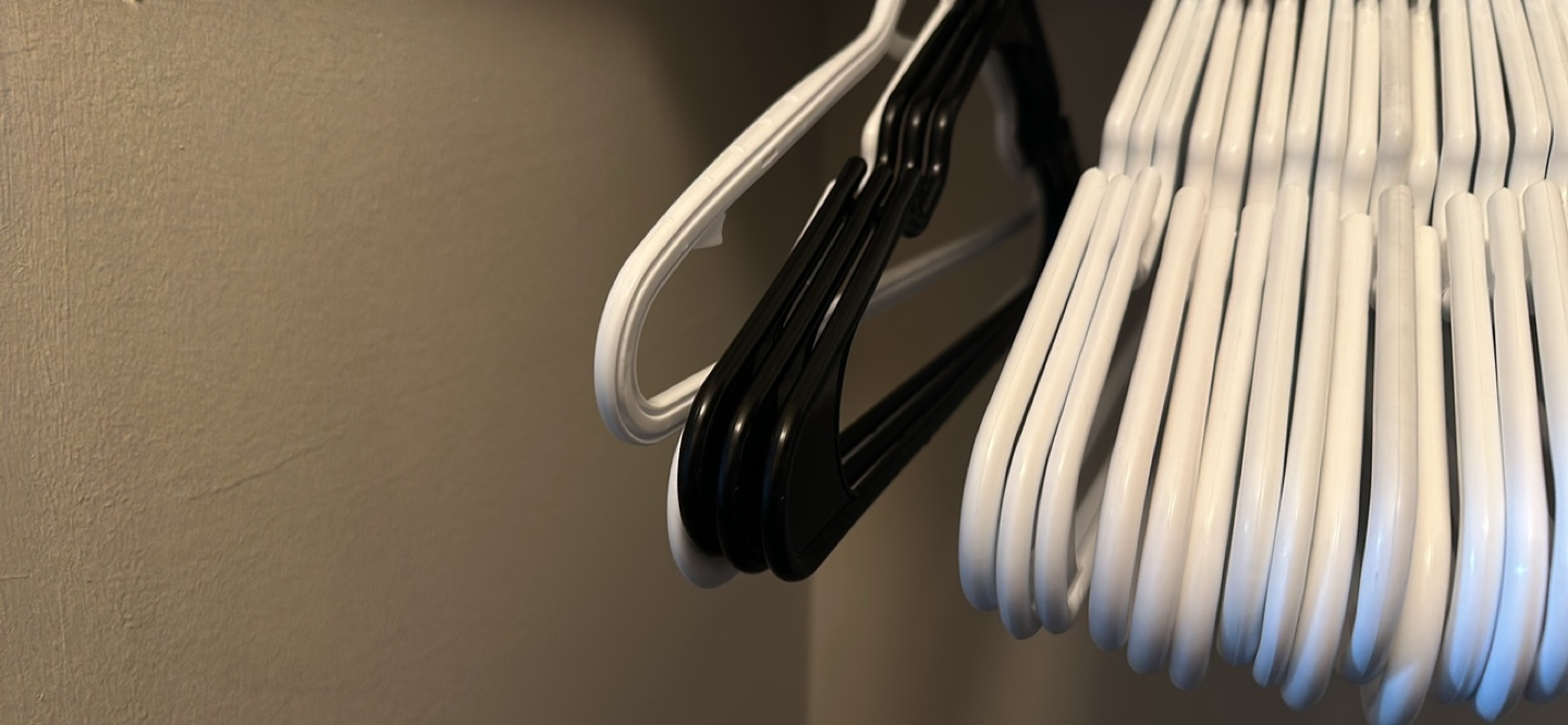 White and Black Plastic Hangers - photo 3