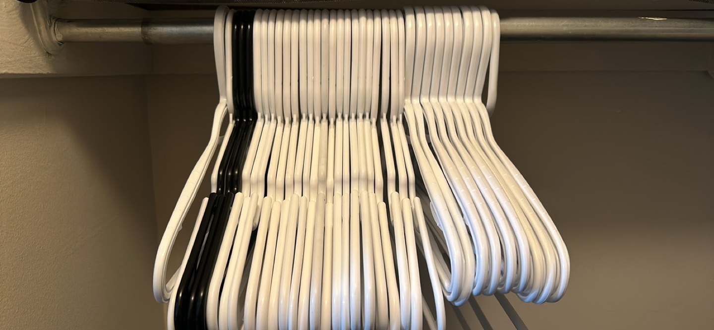 White and Black Plastic Hangers