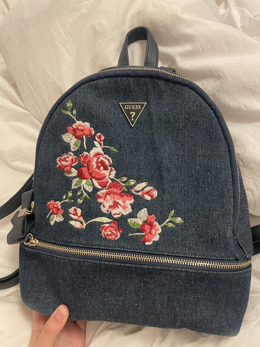 Guess denim backpack on sale