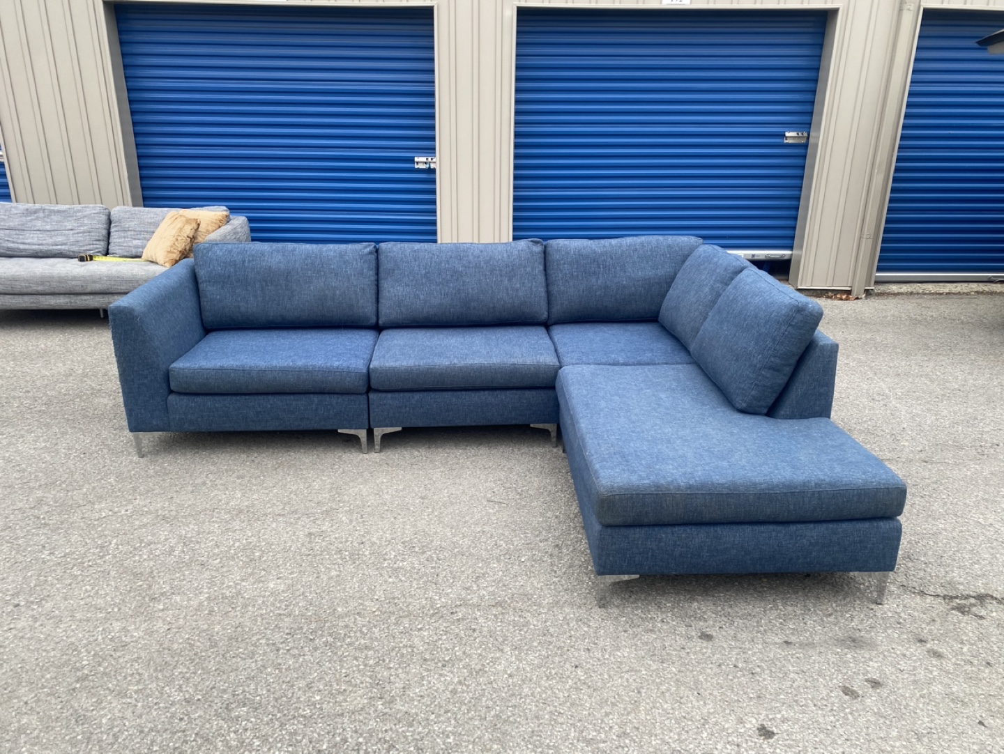 (Free Delivery) Blue Sectional Modular Sofa Couch - photo 2