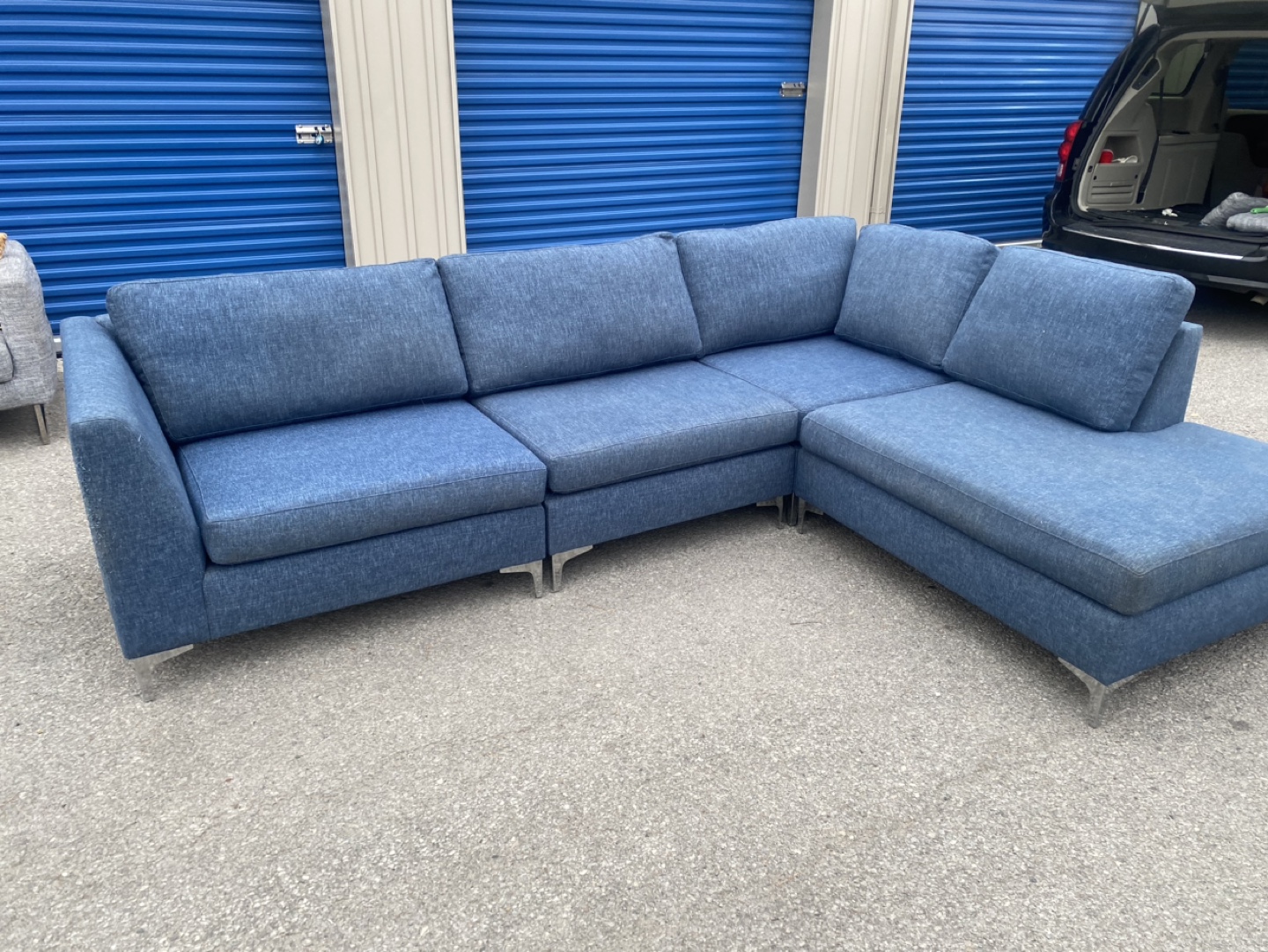 (Free Delivery) Blue Sectional Modular Sofa Couch - photo 3