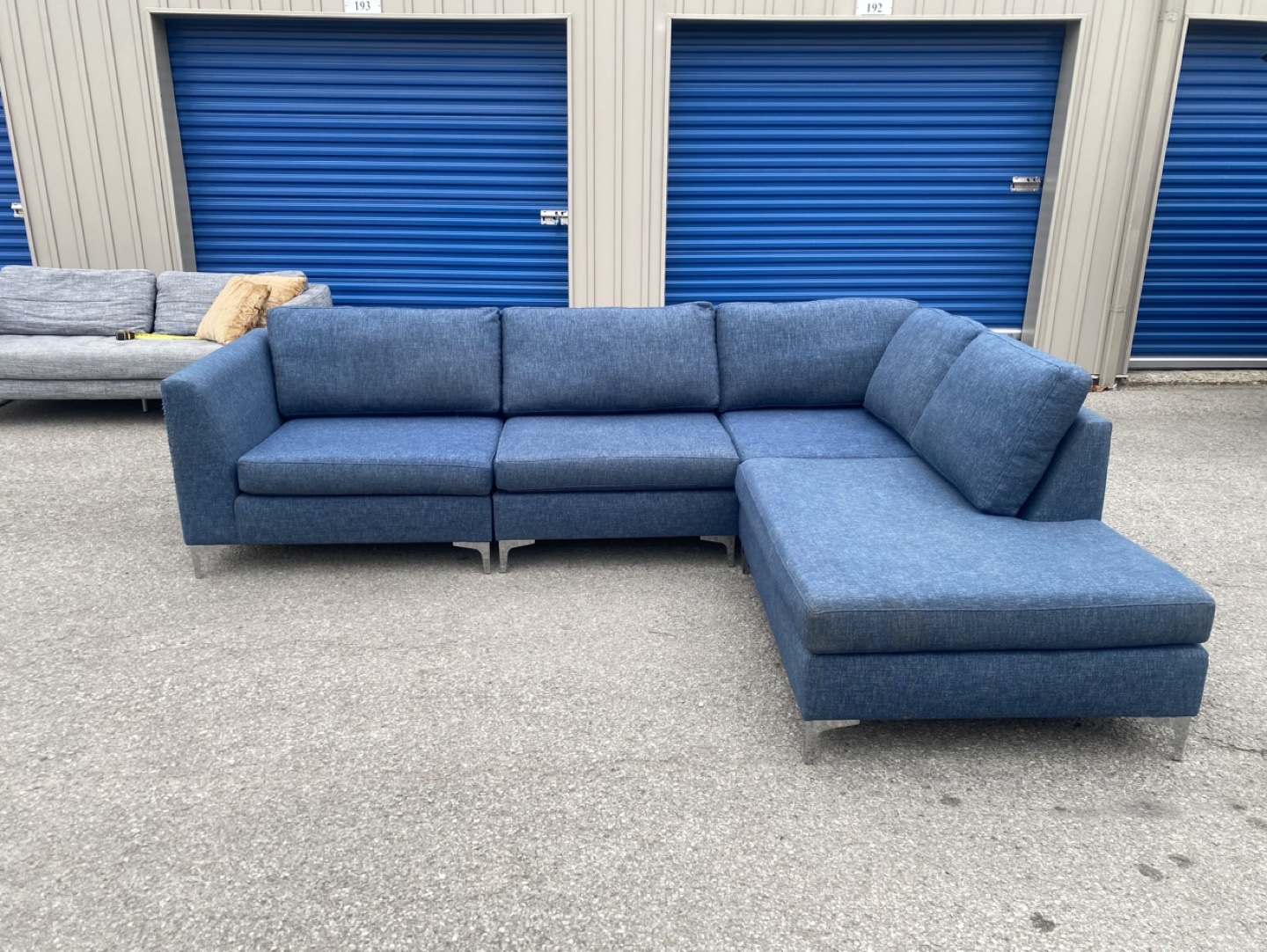 (Free Delivery) Blue Sectional Modular Sofa Couch