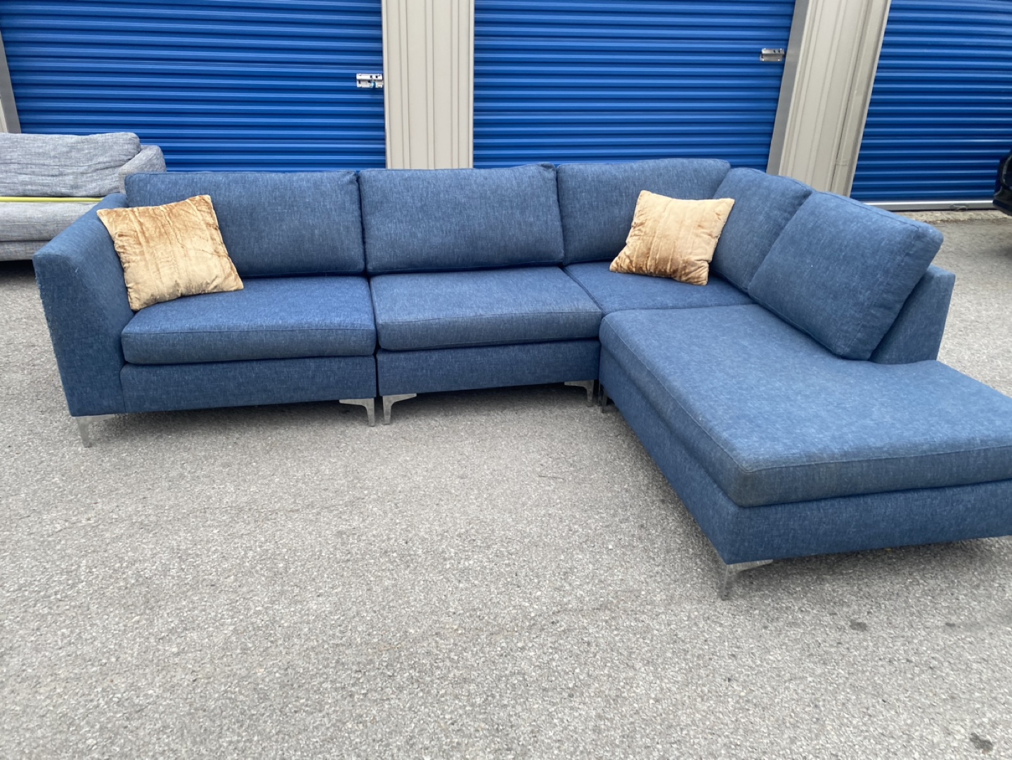 (Free Delivery) Blue Sectional Modular Sofa Couch - photo 5