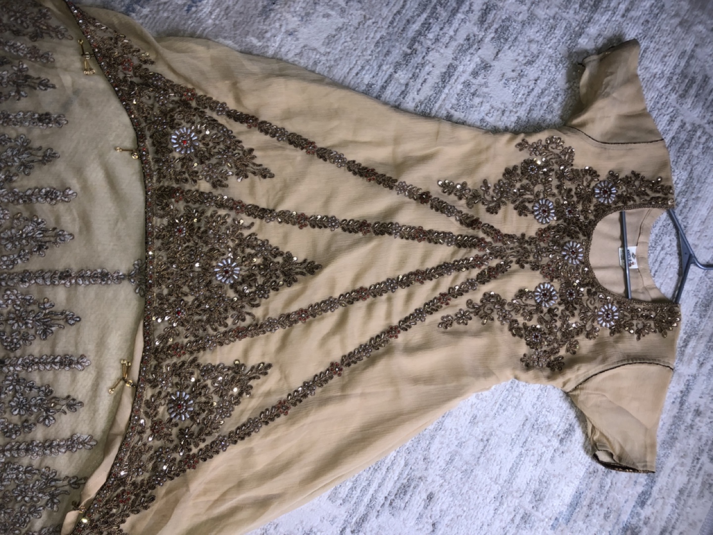Beige Embroidered Salwar Kameez Suit - photo 2
