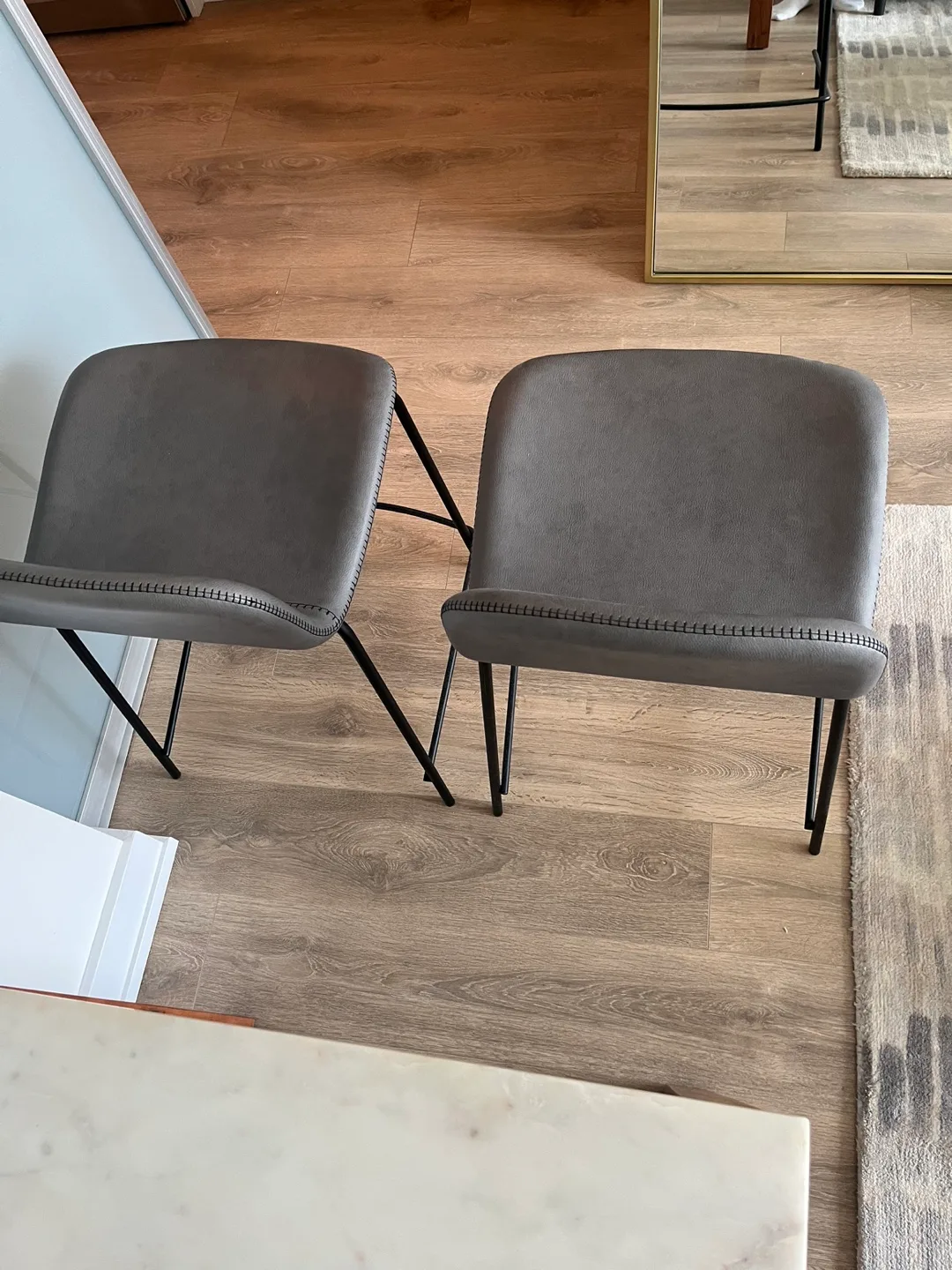 CB2 Leather Hightop Chairs image indicator(2)