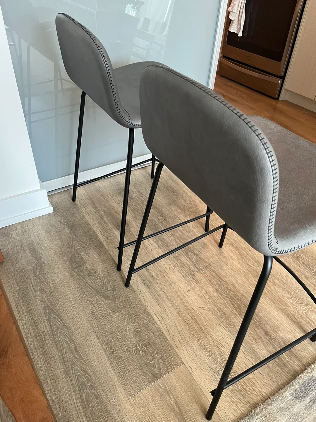 CB2 Leather Hightop Chairs image indicator(3)